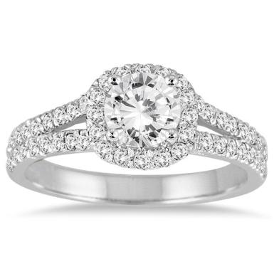 1 1/4 Carat White Diamond Engagement Ring in 14K White Gold
