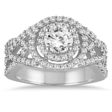 1 3/4 Carat Diamond Engagement Ring in 14K White Gold 