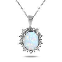 Opal and Diamond Pendant